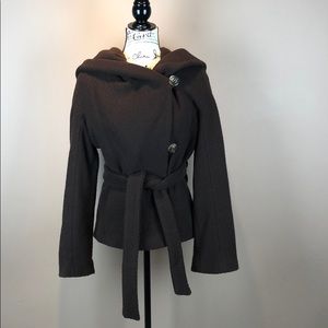 BCBG Brown Hooded Coat